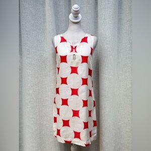 Island Company red and white shift dress
